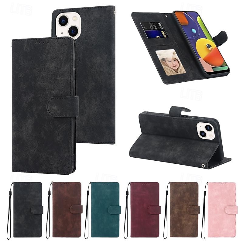 Phone Case For iPhone 15 Pro Max iPhone 14 13 12 11 Pro Max Plus Mini SE Wallet Case with Wrist Strap Kickstand Card Slot Retro TPU PU Leather 2025 - $18.99 –P1