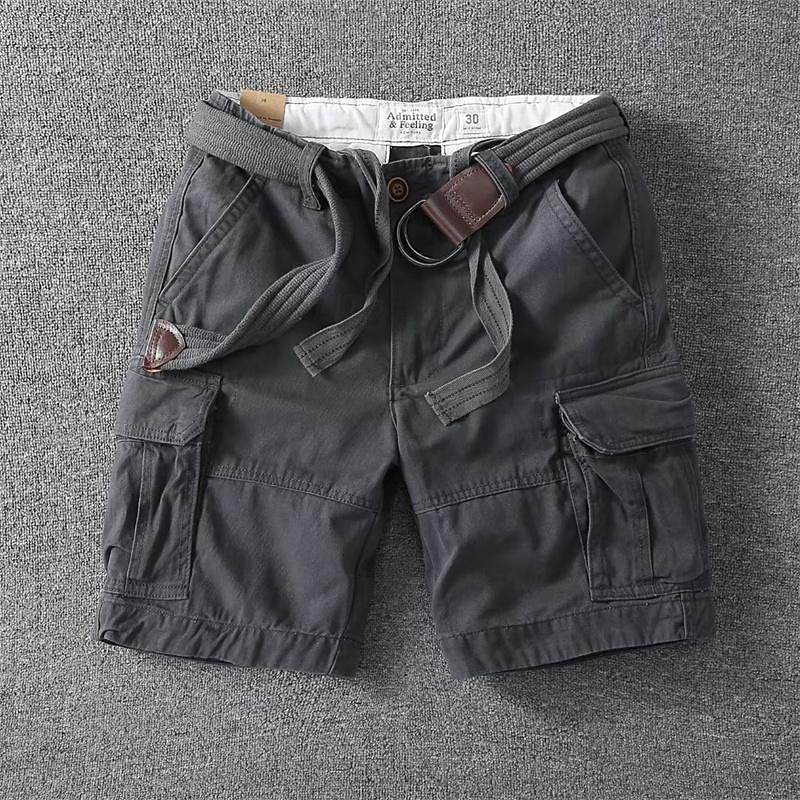 Men's Tactical Shorts Cargo Shorts Shorts Buttons Drawstring Multi Pocket Plain Wearable Short Outdoor Daily Camping & Hiking Fashion Classic Black White 2025 - $26.99 –P12