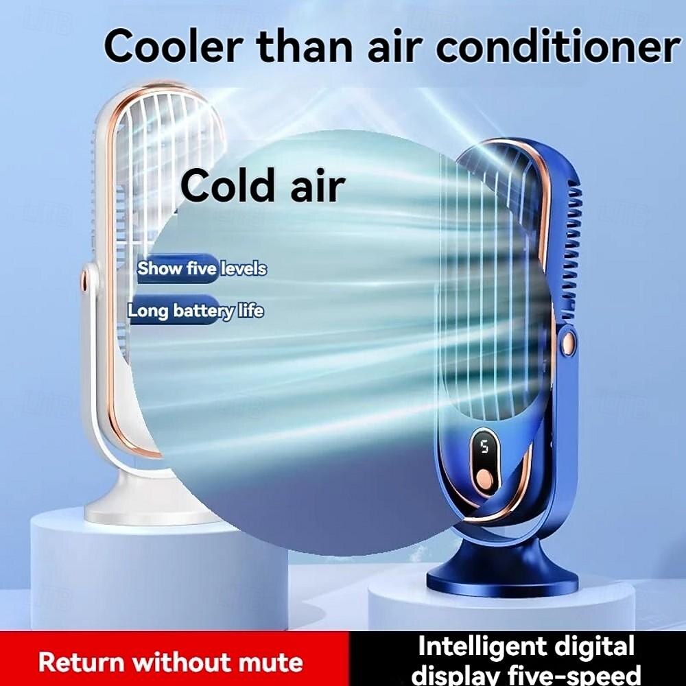 Portable Air Conditioner Fan, Large Battery Dual Motor Household