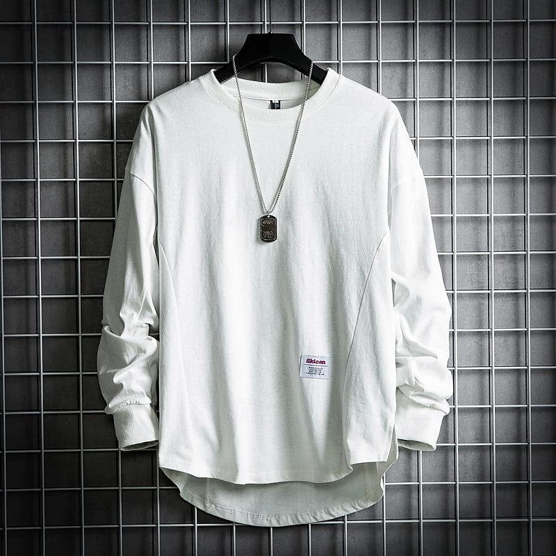 Men's T Shirt Tee Tee Top Long Sleeve Shirt Long Sleeve Crew Neck Spring & Fall Plain Fashion Designer Basic Vacation Street Going out Black White Yellow Top Tee for Men 2025 - $23.99 –P2