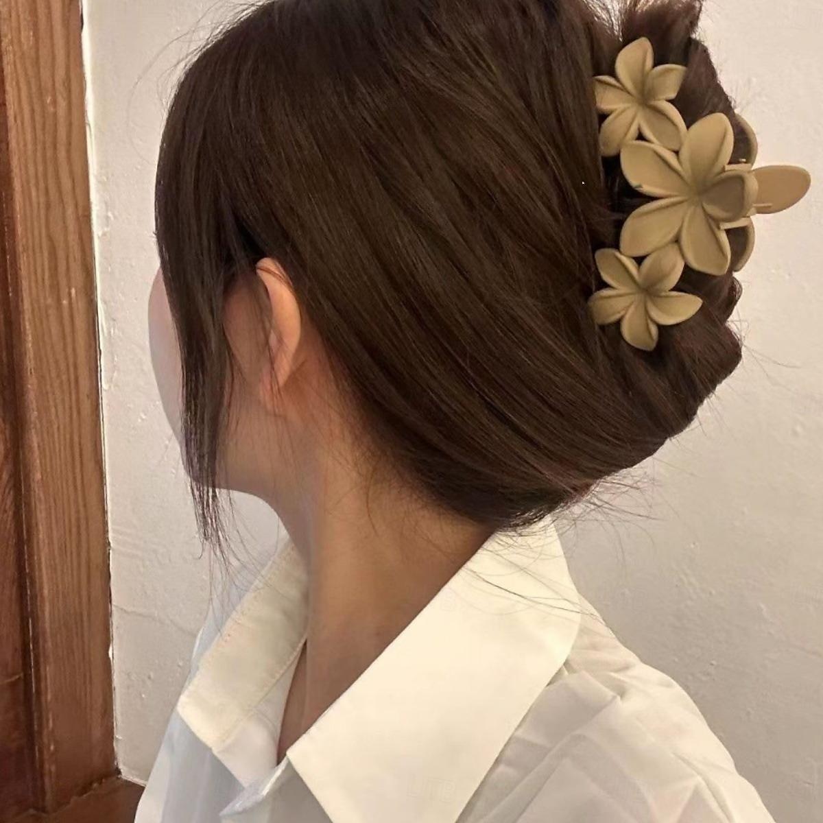 1PC Flower Hair Clips for Women,Non-Slip Matte Flower Hair Clips for Women,Hawaiian Hair Flower Clip Large Plumeria Hair Clip Strong Hold Hair Claws Cute Clip Beach Hair Accessories 2025 - $4.99 –P2
