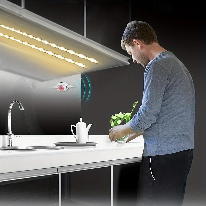usb wireless pir motion sensor luci di striscia del led 5m 300 led 5v ad alta luminosità cob led nastro armadio da cucina smart night sensor lamp del 2025 a $15.49 –P1