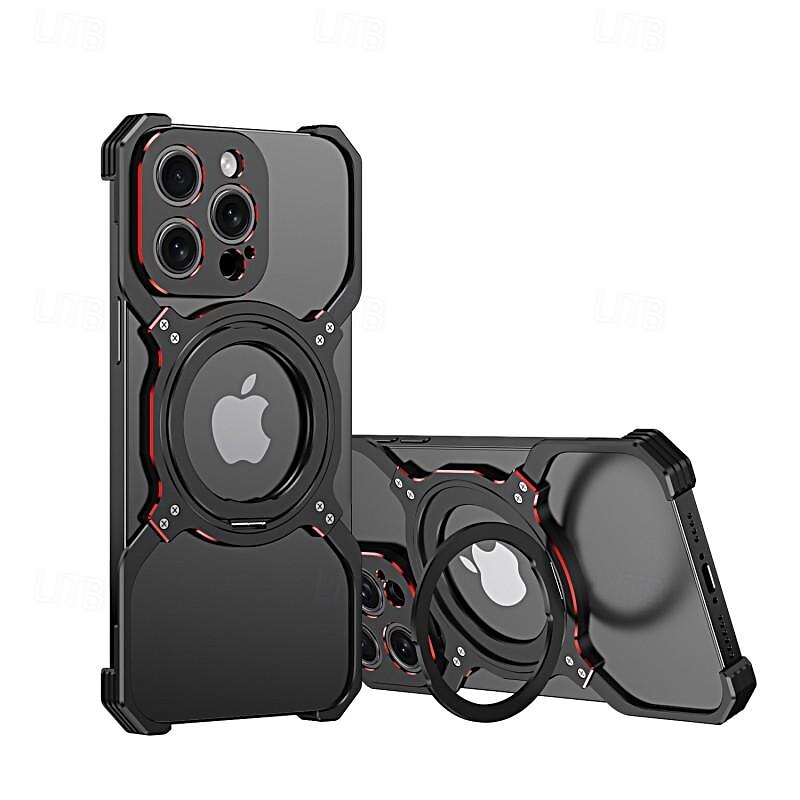 teléfono Funda Para iPhone 16 15 14 Pro Max iPhone 13 Pro Max Funda Trasera Magnética Soporte de carga inalámbrica Antigolpes Gradiente de Color TPU Metal 2025 - $27.99 –P2