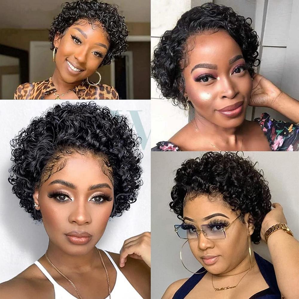 13x1 Pixie Cut Lace Frontal Perücke Echthaar glatt transparent Echthaar Damenperücken Remy Haar kurze Bob Perücke 2025 - $65.99 –P1