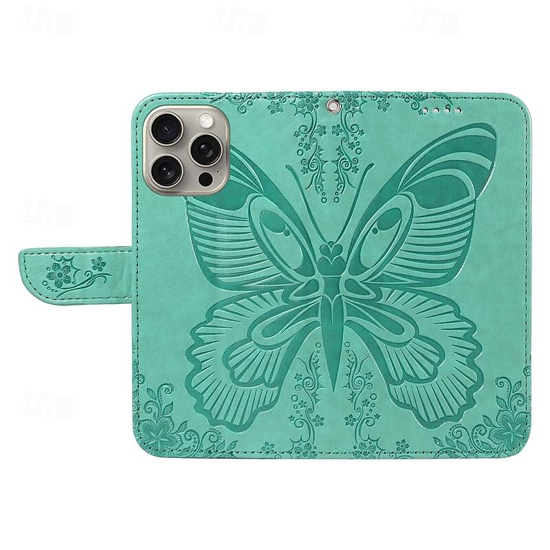 telefone Capinha Para iPhone 16 iPhone 15 Pro Max Plus iPhone 14 13 12 11 Pro Max Plus Mini SE Capa traseira Com Suporte Magnética com pulseira Borboleta Retro TPU Couro PU de 2025 por $15.99 –P3