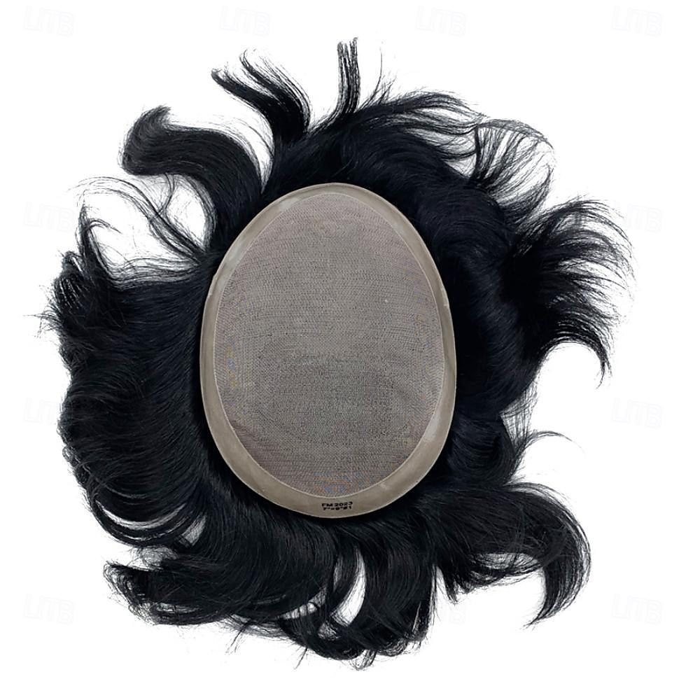 pezzi di capelli e parrucche capelli umani uomini parrucchino mono pizzo con npu intorno sistemi di pizzo dimensioni 7x9 pollici 6''lunghezza 1b 6x8 7x9 8x10 del 2025 a $196.99 –P4