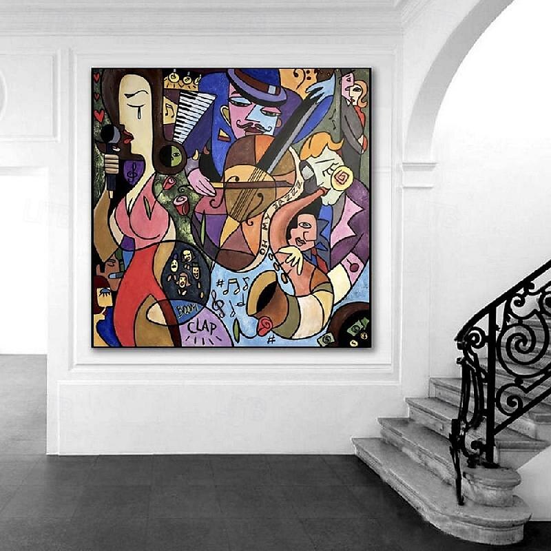 große handgemachte abstrakte bunte figurative Gemälde auf Leinwand handgemachte Luxus-Malerei Picasso Stil Kunst strukturierte Öl Acryl Malerei Wand-Dekor 2025 - $166.99 –P5
