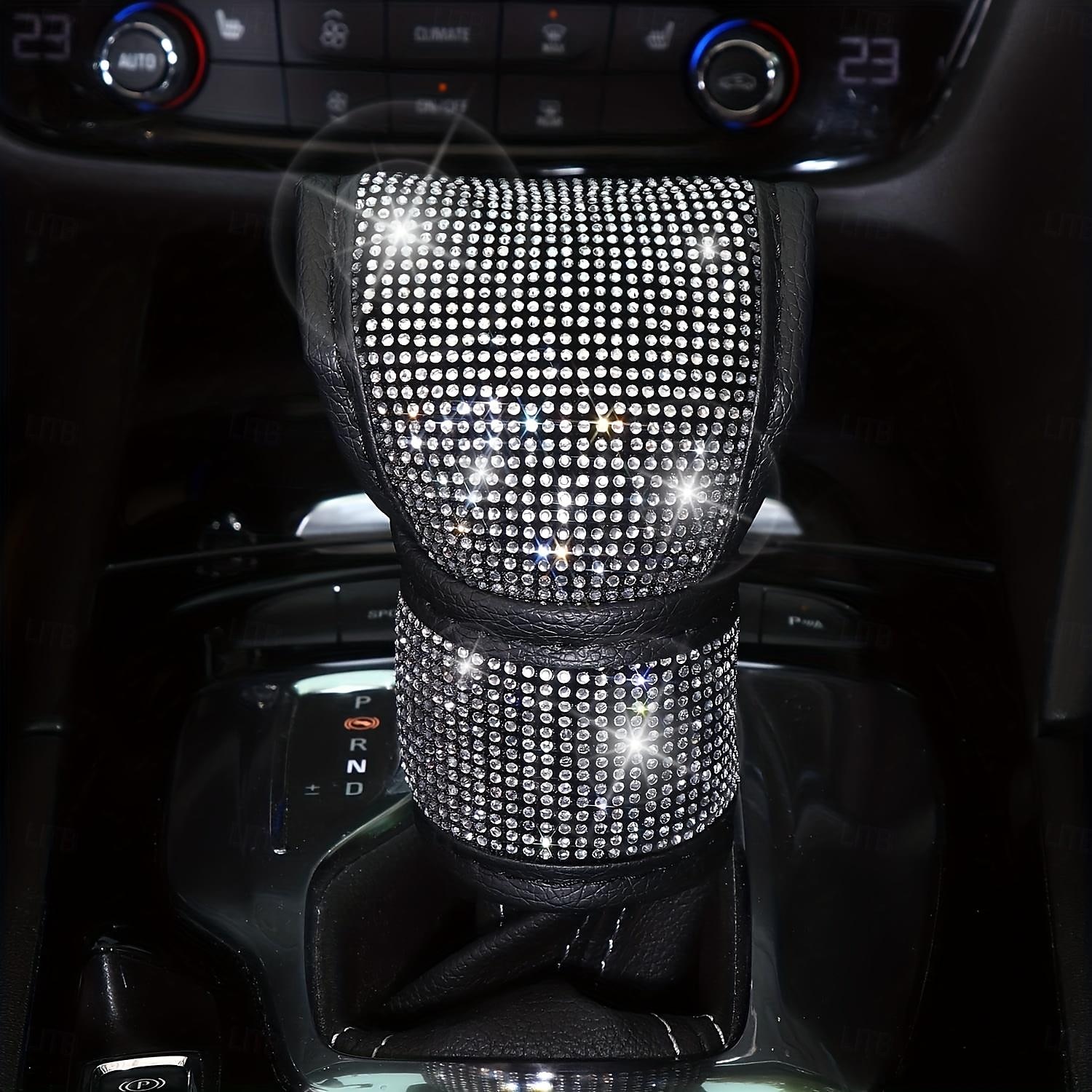 Set da 7 pezzi/set di accessori per auto scintillanti da donna - include sottobicchieri coprivolante, cuscinetti per cinture di sicurezza, adesivo con emblema e copertura del cambio - aggiungi del 2025 a $25.99 –P5