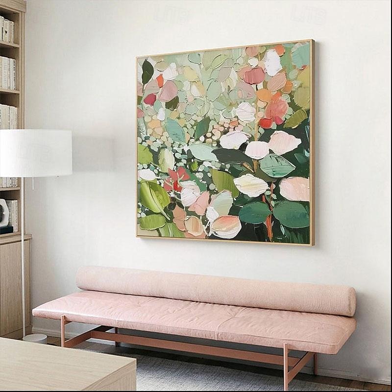 handmåla stor original blomma oljemålning på duk abstrakt blommålning boho akryl blomkonst stor väggkonst modern anpassad vardagsrumsinredning utan ram 2025 - $108.99 –P8