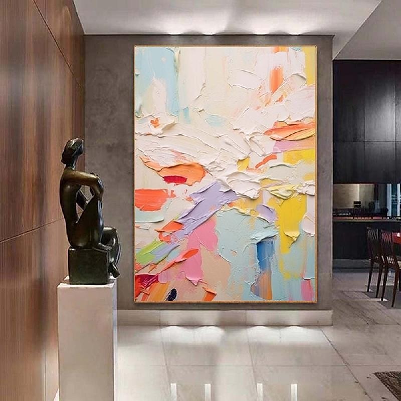 buntes Messergemälde großes handgemachtes buntes abstraktes Gemälde strukturiertes abstraktes Gemälde handgemalte abstrakte Kunst buntes Gemälde große Leinwandkunst moderne Kunst Malerei 2025 - $116.99 –P7