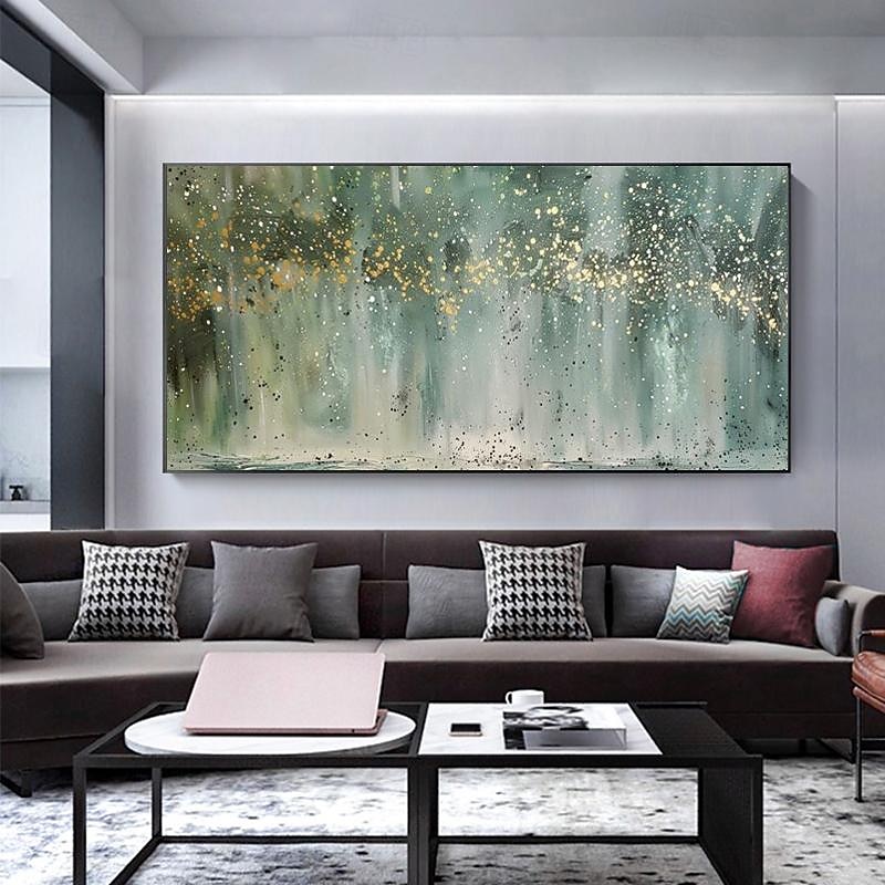 handmålad abstrakt oljemålning på duk modern abstrakt väggkonst original oljemålning vardagsrum väggkonst grön himmel väggkonst present till hennes rum sovrumsinredning 2025 - $85.99 –P8