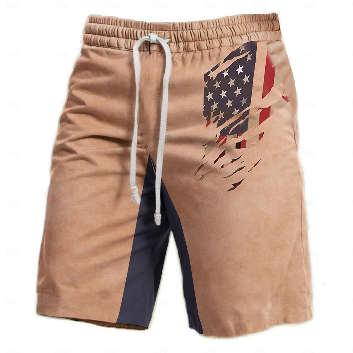 Herren Amerikanische US-Flagge Grafik-Drucke Sweatshorts Kurze Hose Strandshorts Kurze Hosen Frottee-Shorts Mittlere Taillenlinie Vintage Brautkleider schlicht Täglich Festtage Strassenmode Kordelzug 2025 - $19.99 –P5