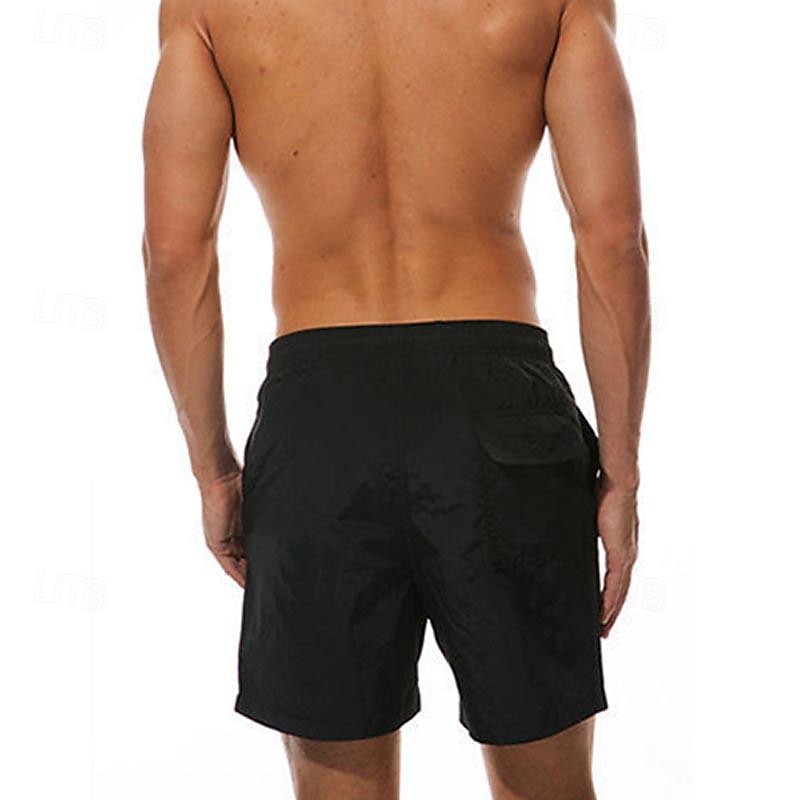 Men's Board Shorts Swim Shorts Swim Trunks Drawstring Elastic Waist Plain Comfort Quick Dry Short Holiday Beach Weekend Fashion Casual Lake blue Black Micro-elastic 2025 - $12.99 –P4