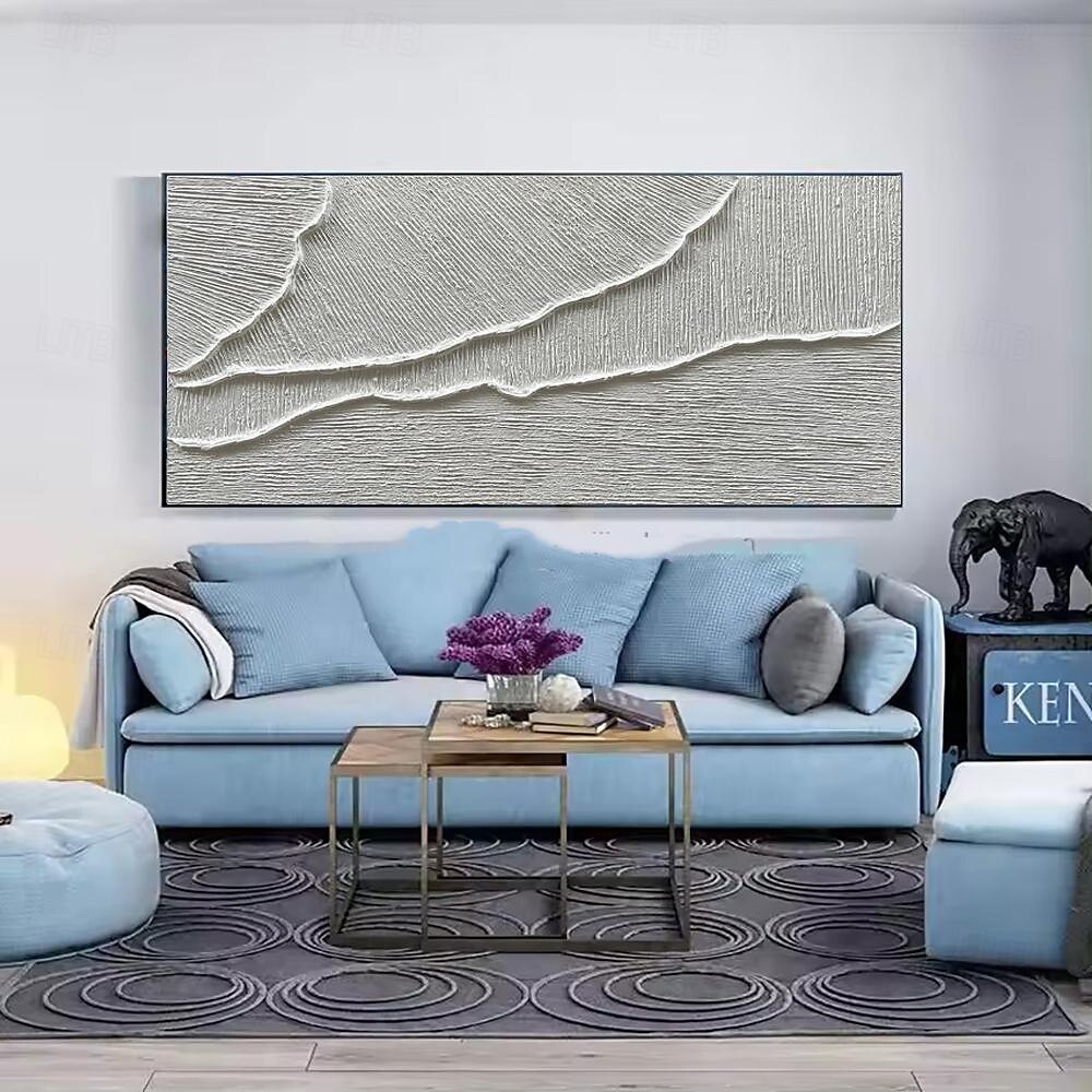 peinture à l'huile faite à la main toile mur art décoration moderne simple texture abstraite blanc pour la décoration intérieure roulé sans cadre peinture non étirée de 2025 ? $91.99 –P4