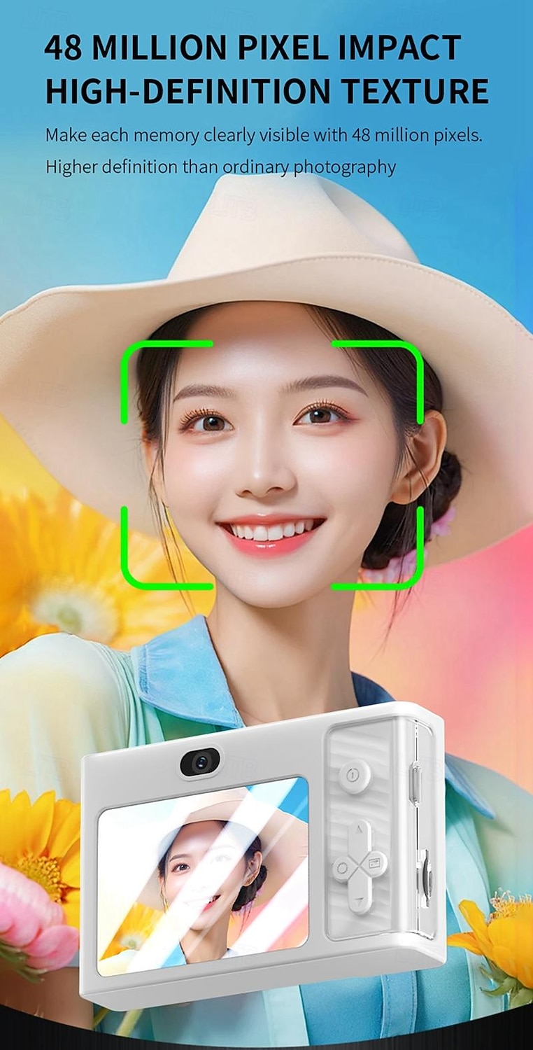 2025年 新しい学生用カメラ レトロ CCD カード マシン エントリーレベルの SLR カメラ 4K 高ピクセル デュアル カメラ フィルライト  コレクション – $39.99 –P4