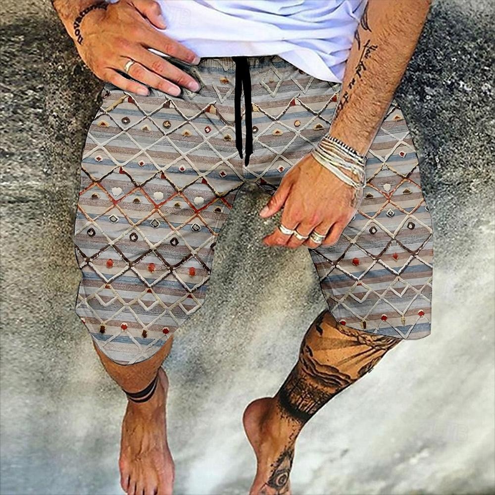 Herr Shorts Sommarshorts Beach Shorts Elastisk midja Mönster Grafiska tryck Utomhus Knelängd Dagligen Strand Hawaiisk Designer 1 2 Microelastisk 2025 - $18.99 –P5
