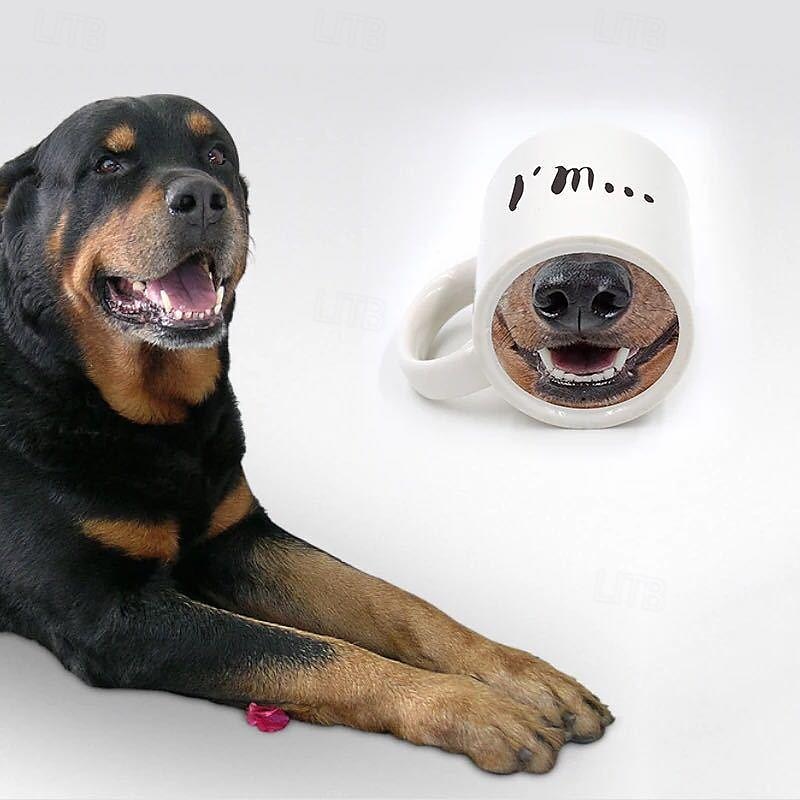 Caneca de cerâmica com nariz de porco, caneca de cerâmica com nariz de cachorro, xícara de café, chá, leite, bebida, presente engraçado e exclusivo, 400 ml de 2025 por $9.99 –P5