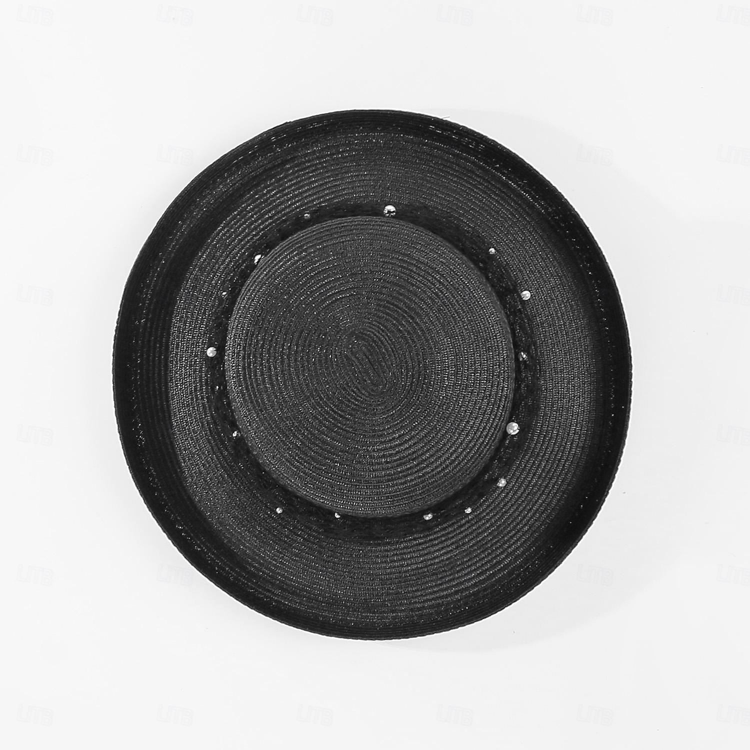 cappelli bombetta in fibra / cappello a cloche cappello a secchiello cappello floscio matrimonio spiaggia matrimonio elegante con copricapo in tulle con perle finte del 2025 a $36.99 –P8