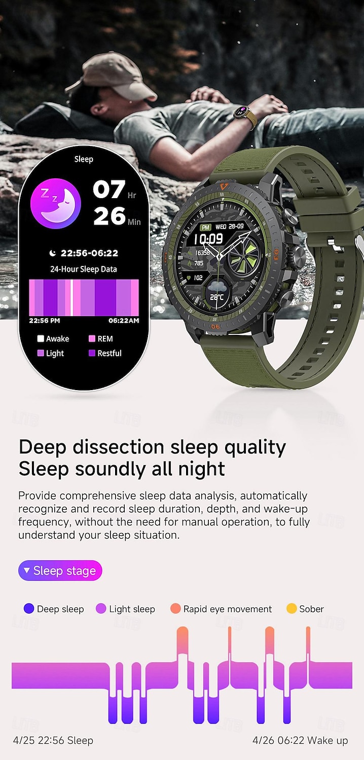 696 LC313 Εξυπνο ρολόι 1.43 inch Έξυπνο ρολόι Bluetooth ΗΚΓ + PPG Βηματόμετρο Υπενθύμιση Κλήσης Συμβατό με Android iOS Γυναικεία Άντρες Κλήσεις Hands-Free Υπενθύμιση Μηνύματος IP 67 Θήκη ρολογιού 46mm 2025 - $62.99 –P10