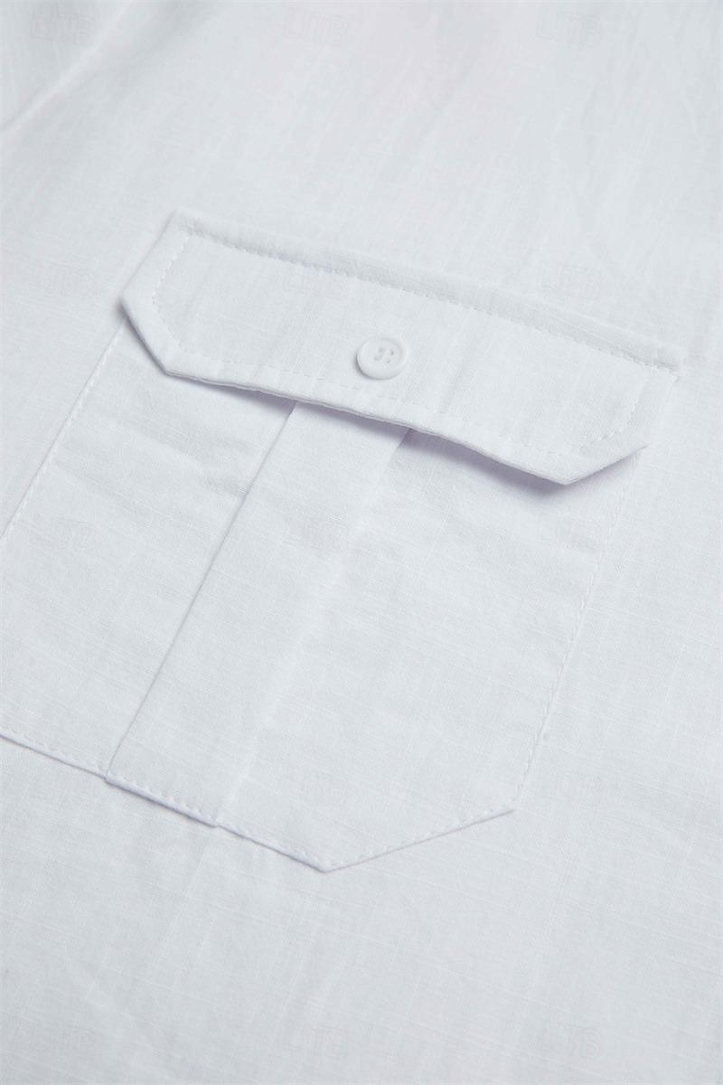 Homme Chemise Chemise en lin et coton Chemisette Chemise d'été Tenues de plage Chemise décontractée Chemise boutonnée Plein Vacances Curise Noir Blanche Bleu clair manche longue Revers Printemps été de 2026 ? $26.99 –P7