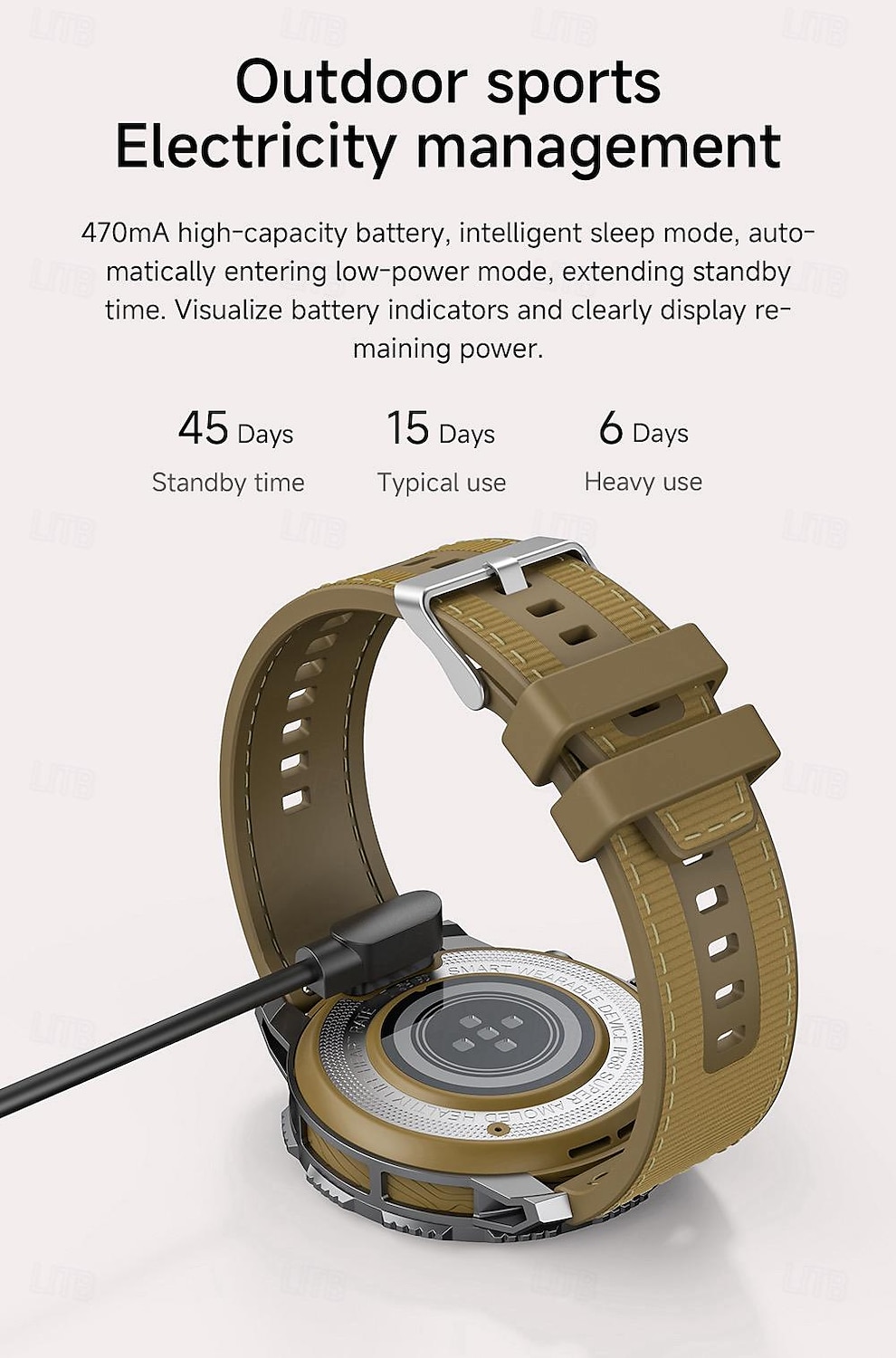 696 LC313 Εξυπνο ρολόι 1.43 inch Έξυπνο ρολόι Bluetooth ΗΚΓ + PPG Βηματόμετρο Υπενθύμιση Κλήσης Συμβατό με Android iOS Γυναικεία Άντρες Κλήσεις Hands-Free Υπενθύμιση Μηνύματος IP 67 Θήκη ρολογιού 46mm 2025 - $62.99 –P11