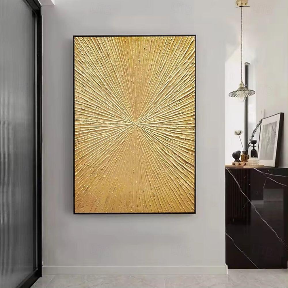Handmade Oil Painting Canvas Wall Art Decoration Abstract Texture Golden Light Radiant for Home Decor Rolled Frameless Unstretched Painting 2025 - $50.99 –P5