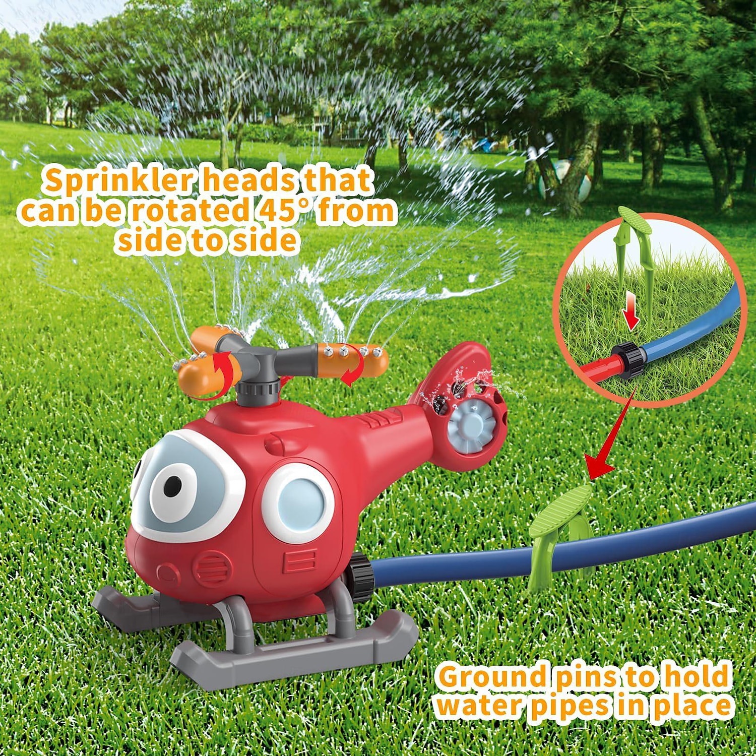 2-in-1 Water Sprinkler Baseball Helicopter Toy for Kids Outdoor Play Attaches to Garden Hose Summer Outside Toys Lawn Backyard Game Pool Party for Kids Boys Girls Gift 2025 - $38.99 –P6