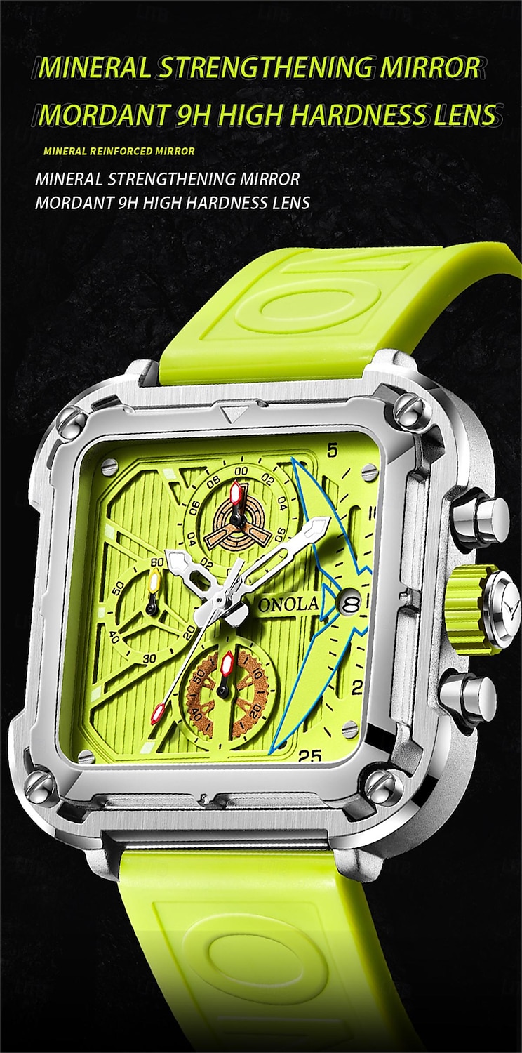 ONOLA Men Quartz Watch Creative Fashion Casual Wristwatch Luminous Calendar Waterproof Decoration Silicone Gel Watch 2025 - $52.99 –P5
