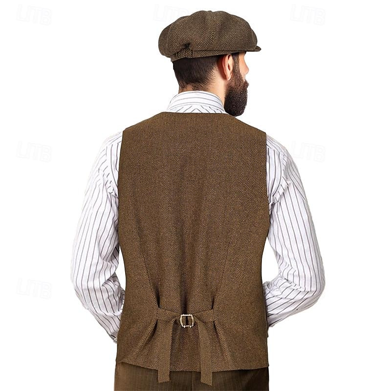 Retrò Vintage Anni Ruggenti Anni 1920 Abiti Gilet Gentiluomo Gangster Costume Per uomo Halloween Carnevale Capodanno Carnevale Festa / Sera Mascherata Adulti Cravatta Gilet Cappello Tutte le stagioni del 2025 a $47.99 –P4