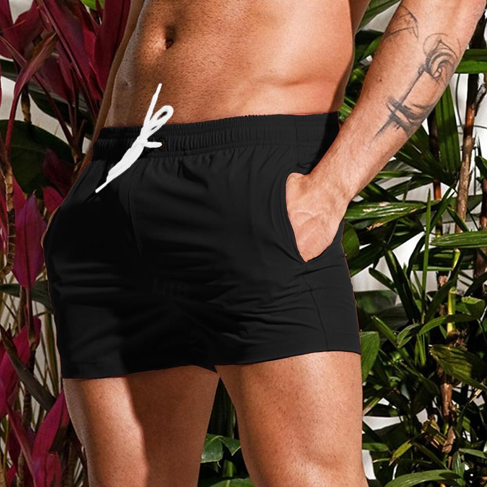 Voor heren Lange zwembroeken Zwemshorts Boardshorts Trekkoord Elastische taille Effen Comfort Sneldrogend Korte Strand Feestdagen Weekend Modieus Casual Marineblauw Micro-elastisch 2026 - $12.49 –P1