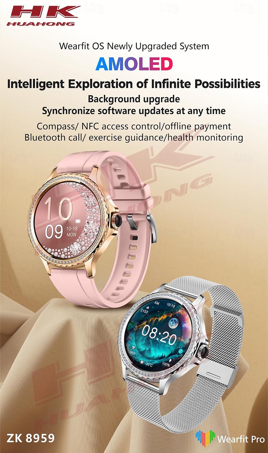 696 HK27 Smart Watch 1.3 inch Smart Band Fitness Bracelet Bluetooth Pedometer Call Reminder Sleep Tracker Compatible with Android iOS Women Hands-Free Calls Message Reminder IP 67 42mm Watch Case 2025 - $51.99 –P1