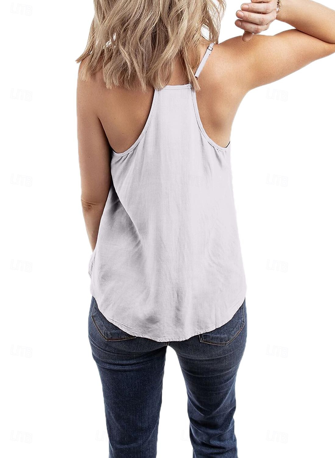 Dames Camisole Tanktop Casual Mouwloze Reguliere Tops Band Dagelijks Zwart Wit Groen Grijs Zomer 2025 - $21.99 –P2