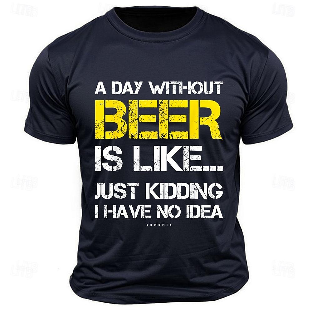 Homens Letra Engraçado Cerveja Camiseta T-shirt 100% Algodão Manga Curta Gráfico Camisa Preto Verde Tropa Azul Escuro Camiseta confortável Rua Esportes Roupas de estilistas de 2025 por $15.99 –P2