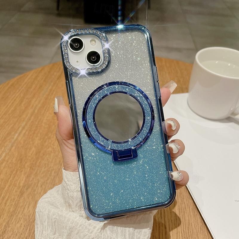 2025年 電話 ケース 用途 iPhone 17 Pro Max 17 Air 16 15 14 Pro Max Plus 13 12 11 Pro Max バックカバー スタンド付き ブリンブリングリッターシャイニー 耐衝撃 TPU 仕上げ コレクション – $9.99 –P4