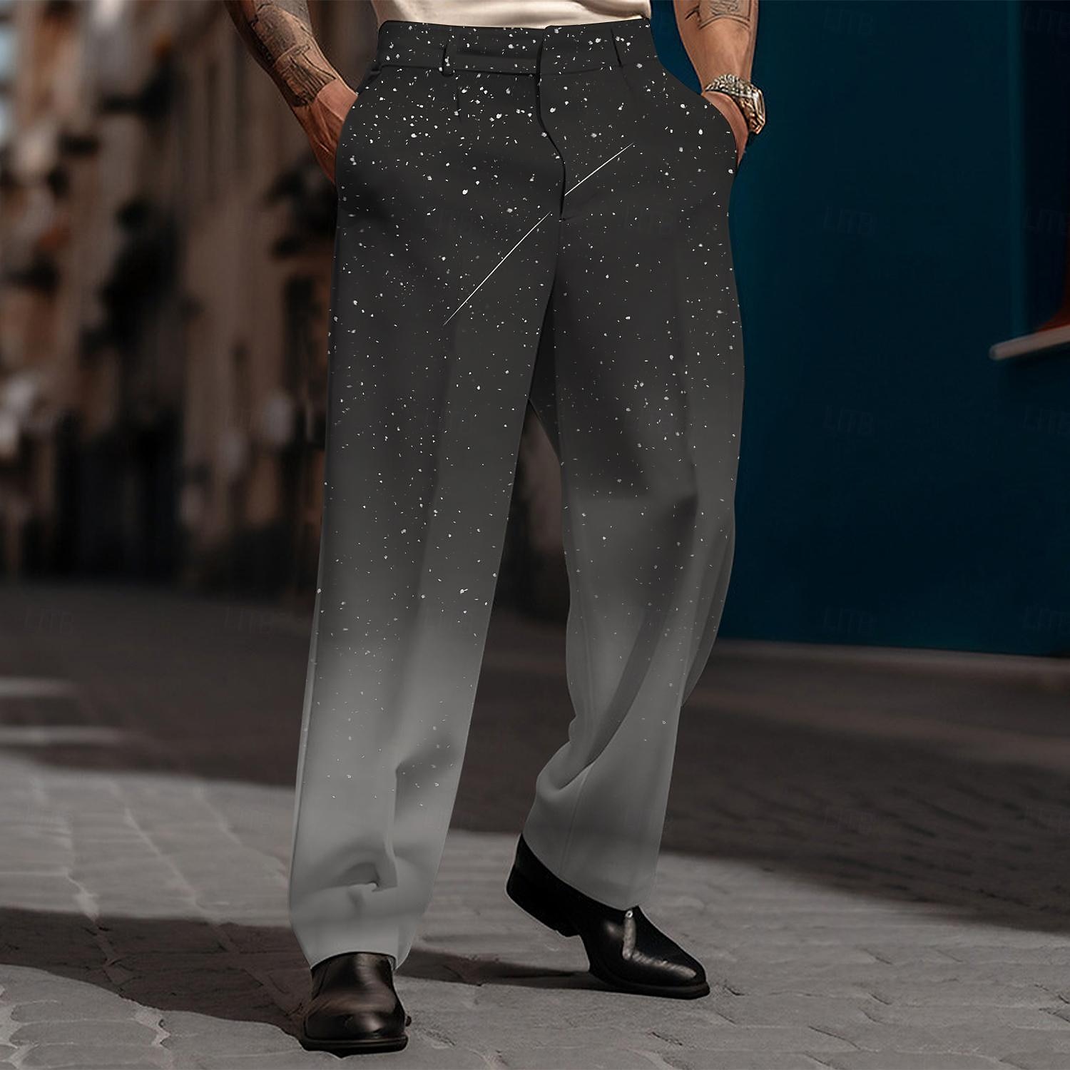 Herren Farbverlauf Anzughosen Mittlere Taillenlinie Business-Casual Hochzeit Alltagskleidung Tasche Hose mit geradem Bein Sommer Frühling Herbst Schwarz Blau Dunkelblau 2025 - $29.99 –P6