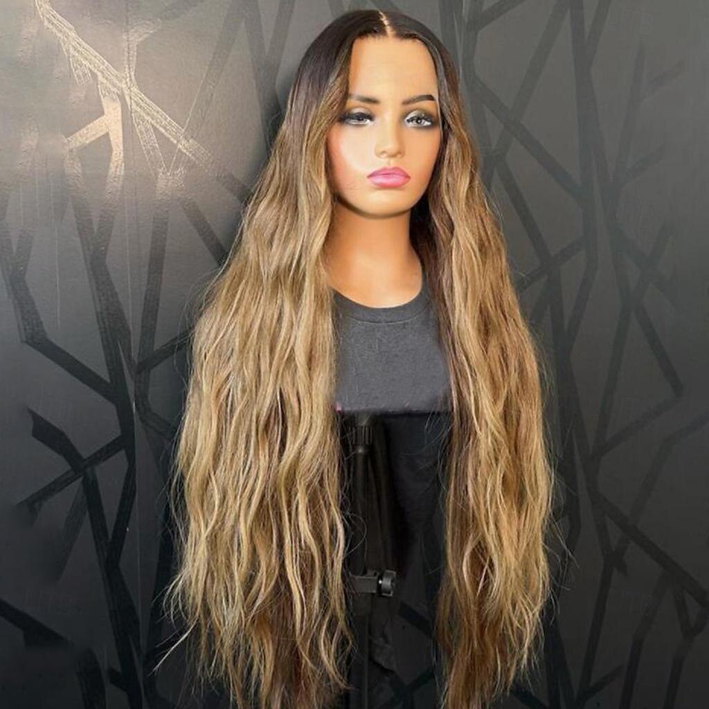 Perruque Cheveux Naturel Rémy 13x4 devant en dentelle Cheveux Vietnamiens Ondulation Multicolore Partie médiane Femme Densité 130% 150% Cheveux Colorés Mèches Colorées / Balayées 100% vierge Pré-plumé de 2025 ? $213.69 –P1