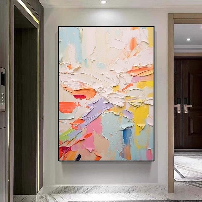 buntes Messergemälde großes handgemachtes buntes abstraktes Gemälde strukturiertes abstraktes Gemälde handgemalte abstrakte Kunst buntes Gemälde große Leinwandkunst moderne Kunst Malerei 2025 - $116.99 –P4