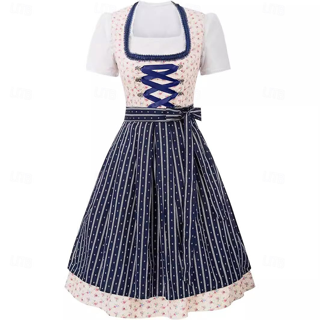 Oktoberfest Ruhák Dirndl Trachtenkleader Októberi fesztivál bajor Hagyományos viselet ruha Meadows Női Hagyományos stílusú ruha Blúzok Ruha Kötény 2025 - $44.99 –P2