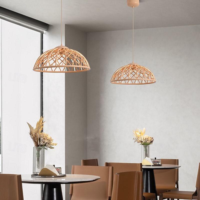 lampada a sospensione a led bianco caldo 45 cm 1 luce vintage a forma di ciotola lanterna antica in vimini lampada a sospensione in metallo acrilico giardino sala da pranzo studio camera da letto del 2025 a $449.99 –P1