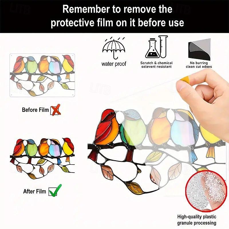 lasimaalaus lintujensiepparin ikkunan ripustus - akryyli aurinkosiepparin lasiverhoilu - pihasisustus, hieno lahja lintujen ystäville - kodin, sisustuksen ja toimiston sisustus 2026 - $13.99 –P1