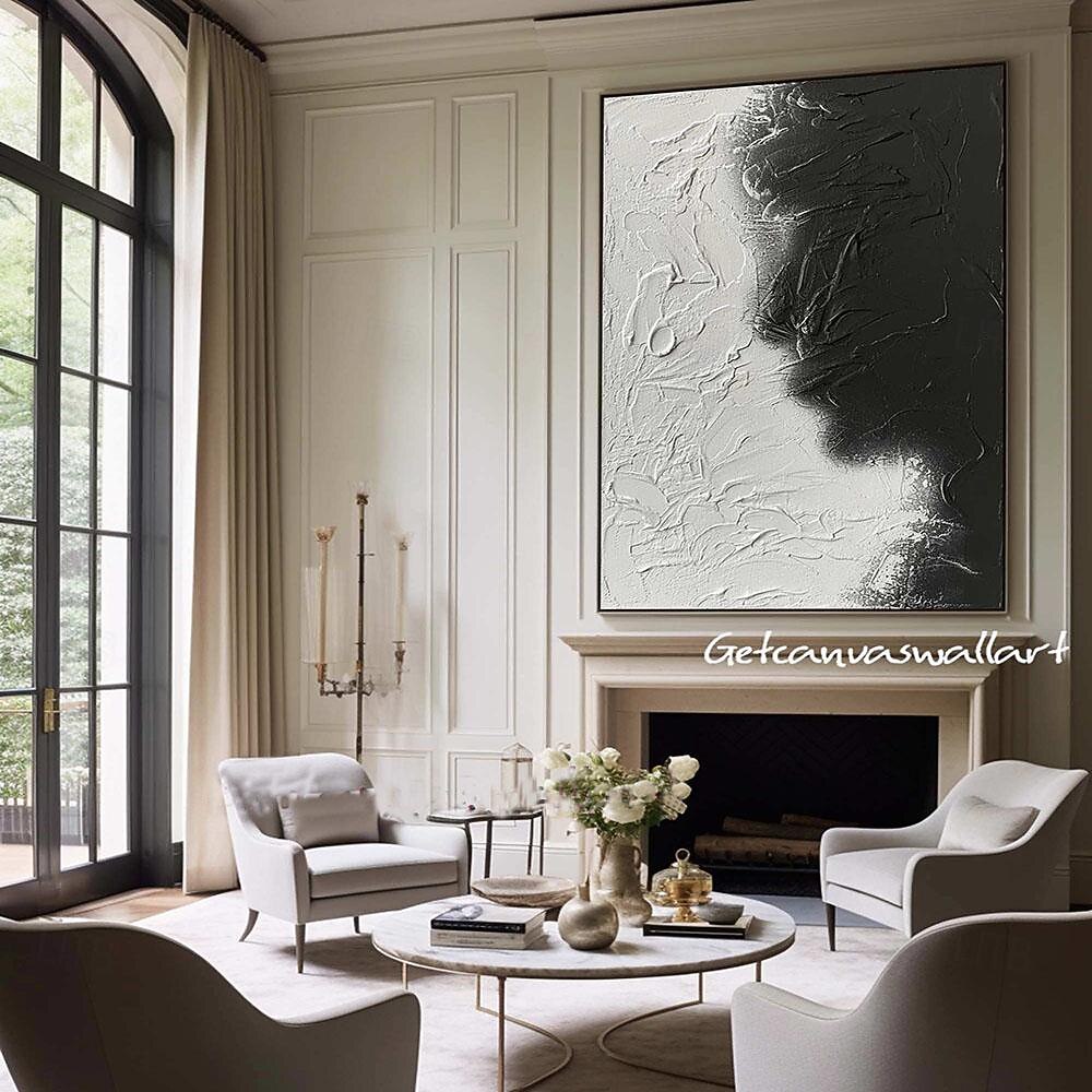Large handmade Abstract texture oil painting hand painted Wall Art  Texture oil painting Wall Art Black and White Abstract Lady Painting Modern  Wall Art black white painting  Wall Art 2026 - $101.99 –P2