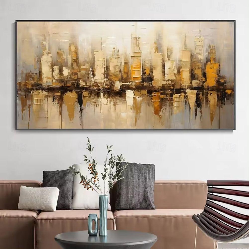 dipinto a olio fatto a mano su tela decorazione artistica da parete moderna architettura urbana astratta per soggiorno decorazioni per la casa pittura senza cornice arrotolata non stirata del 2025 a $54.99 –P5