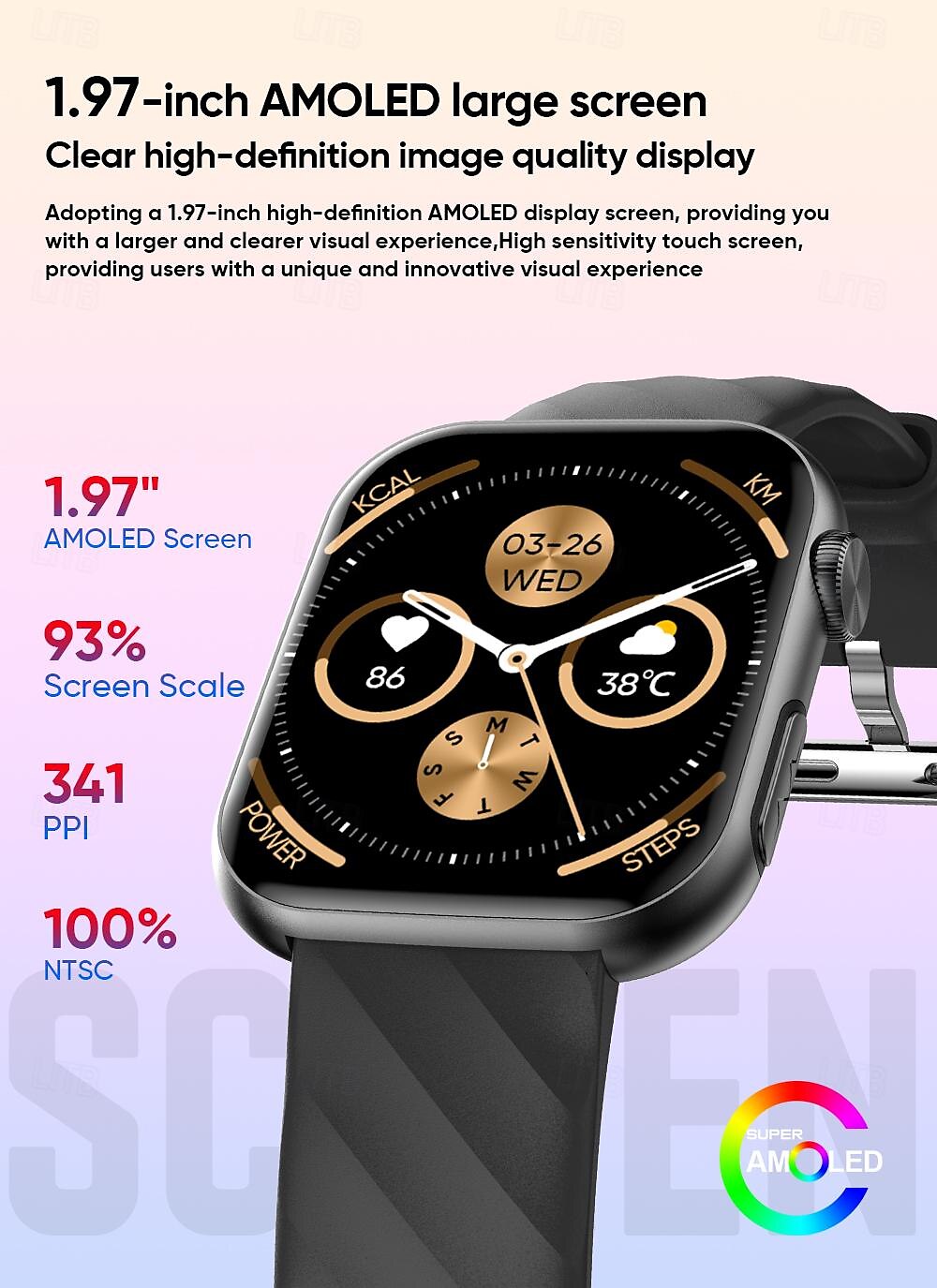iMosi MT500 Smart Watch 1.97 inch Smartwatch Fitness Running Watch Bluetooth ECG+PPG Temperature Monitoring Pedometer Compatible with Android iOS Women Men Hands-Free Calls Waterproof Media Control 2025 - $74.99 –P3