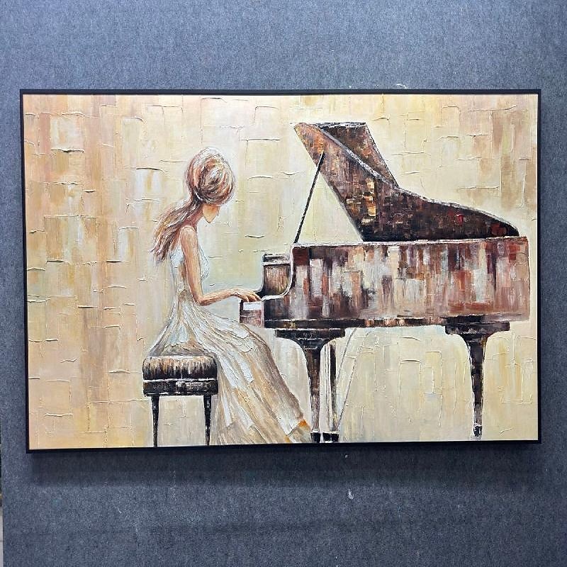 pittura a olio astratta per pianoforte fatta a mano su tela di arte della parete pianoforte pittura di arte arte della parete pciture per i musicisti pianista pittura a olio di opere d'arte pianoforte del 2026 a $87.99 –P1