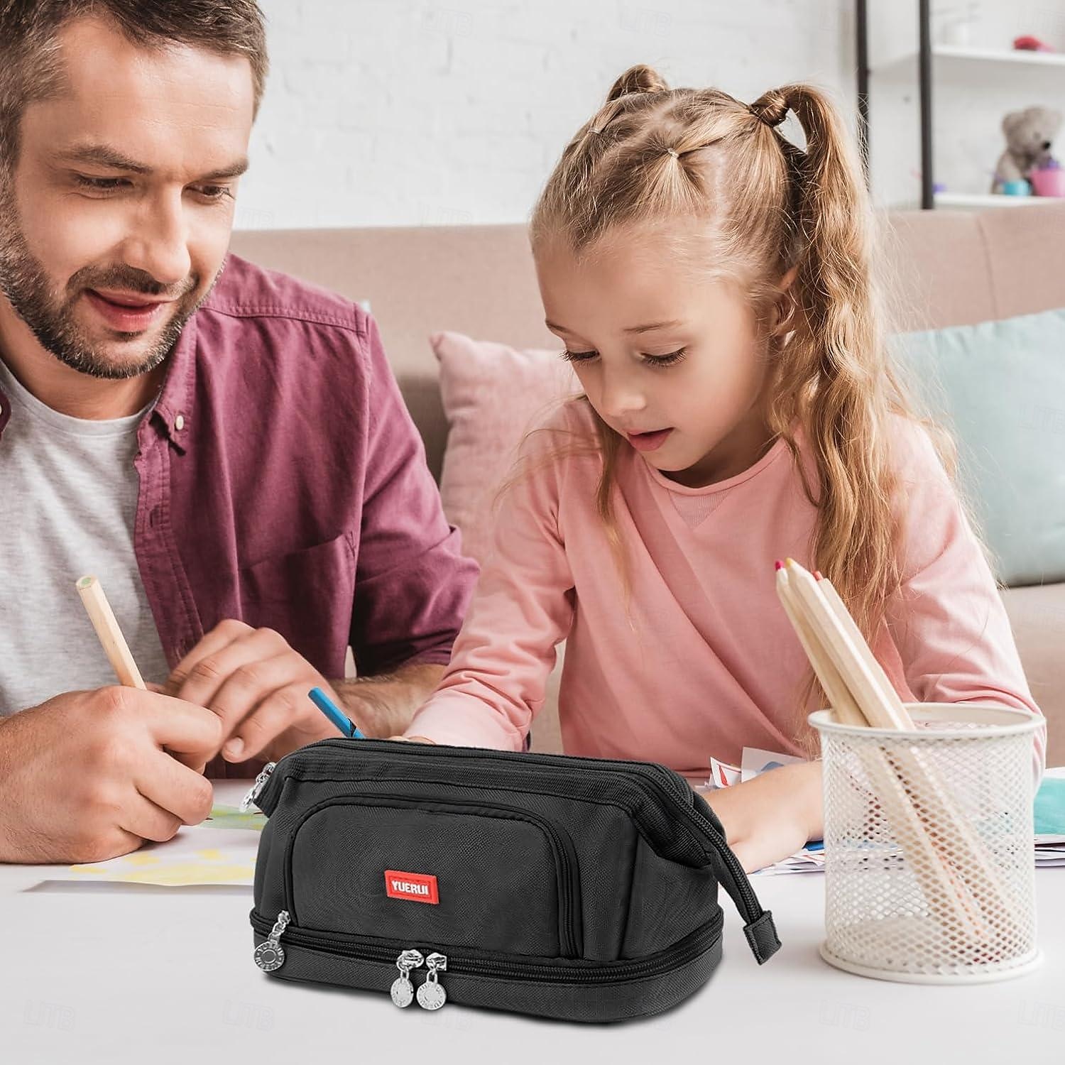 estojo grande, estojo de volta às aulas com compartimentos com zíper, estojo estético para adultos, estojo de papelaria para escritório de 2025 por $13.99 –P7