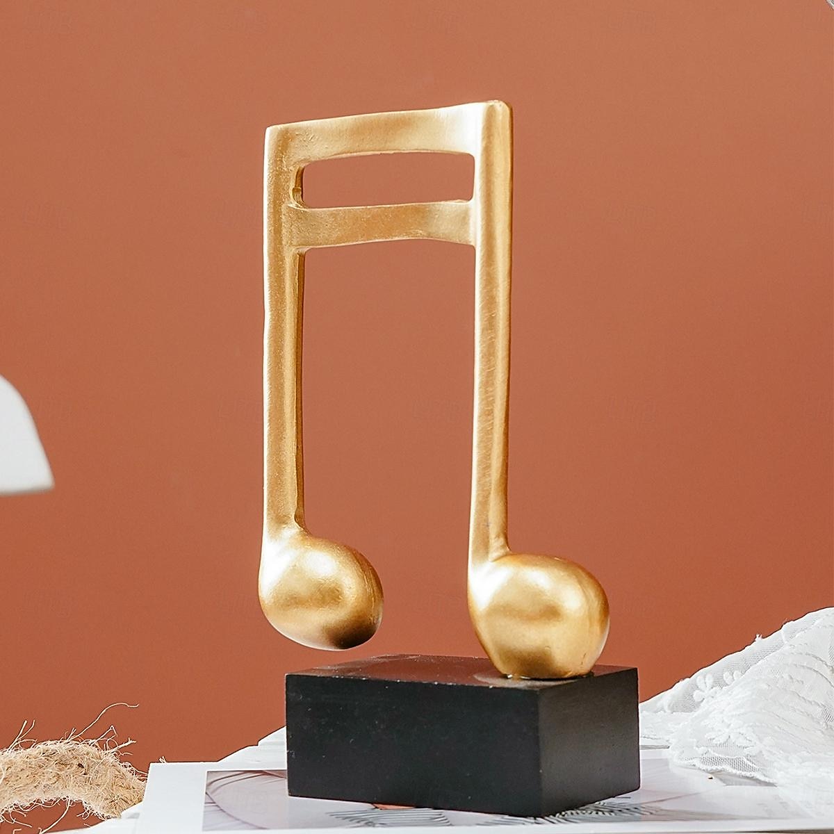 Figuritas de notas musicales, escultura musical, estatua artesanal, decoraciones de mesa para amantes del piano, recuerdos de músicos, decoración para el hogar y la Oficina 2025 - $9.49 –P7