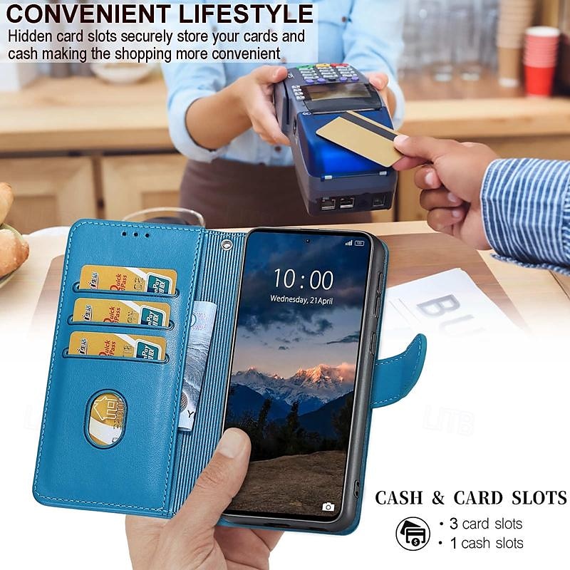 Phone Case For Samsung Galaxy S25 S24 S23 S23 FE S22 S21 Ultra Plus A55 5G A35 5G A25 A15 Back Cover with Stand Holder Magnetic with Wrist Strap Retro TPU PU Leather 2025 - $15.99 –P8
