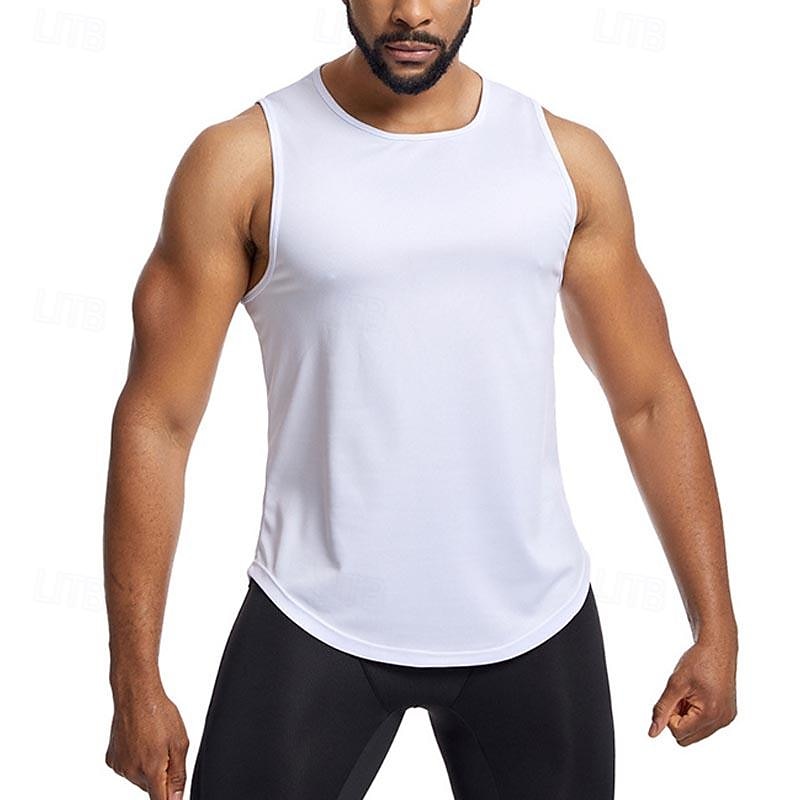 Homens Camisola de alças do exercício Regata de Corrida Regata para Academia Sem Manga Colete Casual Roupa Esportiva Cor Sólida Secagem Rápida Macio Respirável Treino de Ginástica Caminhada Cooper de 2025 por $7.99 –P11