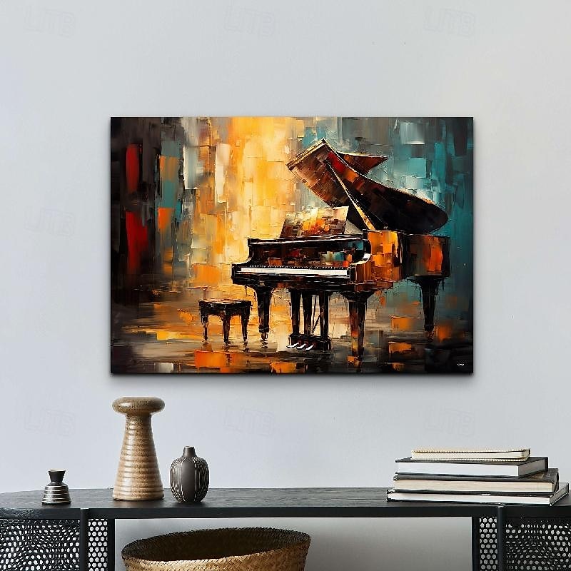 pittura a olio astratta per pianoforte fatta a mano su tela di arte della parete pianoforte pittura di arte arte della parete pciture per i musicisti pianista pittura a olio di opere d'arte pianoforte del 2026 a $87.99 –P8