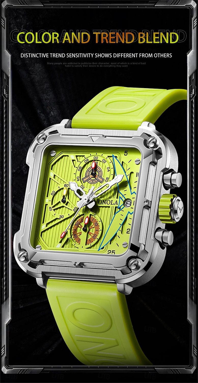 ONOLA Men Quartz Watch Creative Fashion Casual Wristwatch Luminous Calendar Waterproof Decoration Silicone Gel Watch 2025 - $52.99 –P1